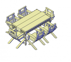 modèles 3D de table et des chaises