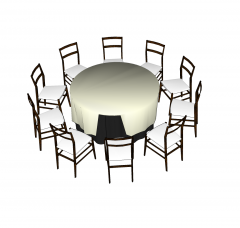 Modello di Sketchup da tavolo rotondo da 10 posti