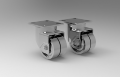 Fusion 360 (step file) 3D CAD Model of Swivel castor with lock Ø  x width-75x25+25	H=103    Load Capacity-90
