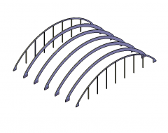 Arch truss structure 3D DWG model 