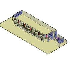 College building 3D DWG model