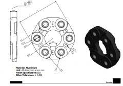 Inventor 2D CAD drawing of Disc