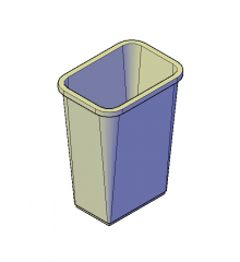 Office waste bin 3D DWG model