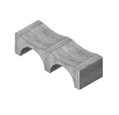 Concrete bench Revit model