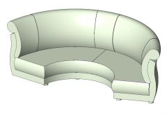 Couch on Curve Revit Family