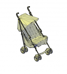Baby stroller 3D DWG model