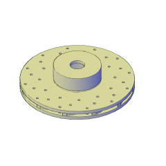 Drilled disc brake 3D DWG model