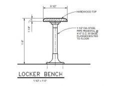 Bench Locker Détail CAD dwg
