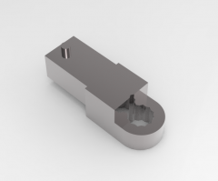 Solid-works 3D CAD Model of  Mechanical tools spanner key Ring ends:  E(mm)=7	A(mm)=7	         D(mm)=14	L(mm)=15	Mass(g)=31