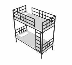 Hostel двухъярусные кровати SketchUp модель