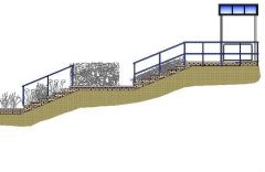 Entrance Steps with Handrail CAD dwg