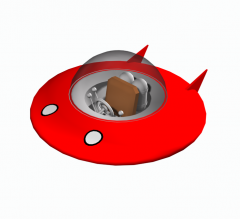 Cartoon UFO 3DS Max model 