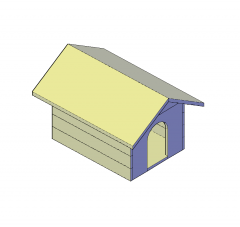 Hundehütte 3D-CAD-Block
