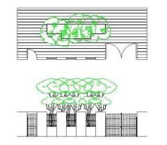 Wall with Gates CAD dwg