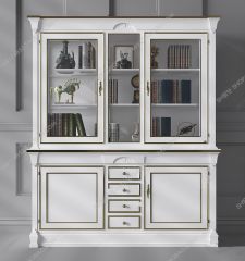Wooden neoclassic cabinet with hinge and drawer 3ds max