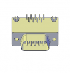 9 pin conector macho modelo 3D de AutoCAD