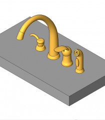 kitchen faucets with sprayer Revit model