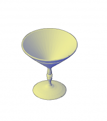 Bicchiere da cocktail Modello 3D di AutoCAD