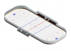 modelo de Revit pista de hockey sobre hielo
