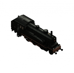 Modello 3D Studio max del treno a vapore