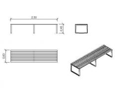 Bench Design 2D dwg