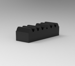 Autodesk Inventor 3D CAD Model of helical tooth rack for Companion, Modul-2	 ,  L1-200    ,	 L2-8.5	30