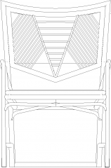 900mm Height Pure Ratan Made Chair Front Elevation dwg Drawing