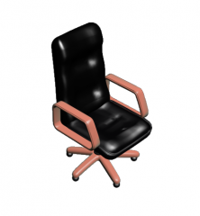 silla ejecutiva con los brazos modelo de 3DS Max
