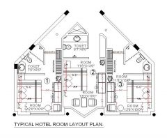 Hotel room design layout dwg