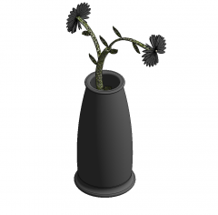 Цветок в вазе Модель Revit