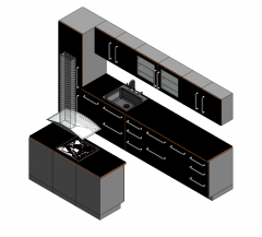 Kitchen design layout Revit model