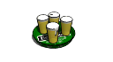 Cups of beer with heniken green tray skp