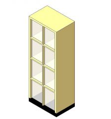Display Case - Wood Frosted Glass Revit Family