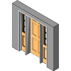 Puerta de estilo de panel único Luz lateral Revit