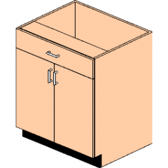 HamiltonSorter Modular Casework Base Cabinet 2_Door 1_Drawer Revit