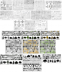 Design degli interni e pacchetto CAD di 800 alberi