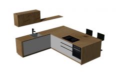 Simplistic L shaped kitchen platform design 3d model .3dm fromat