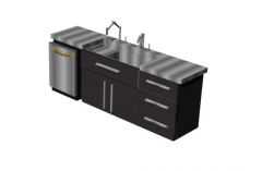Small designed kitchen platform 3d model 3.dm format
