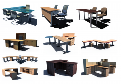 Office desks 3d max VRAY collection 