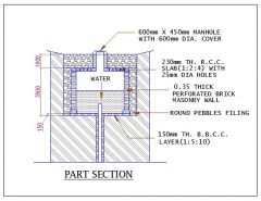 Part section of well Autocad drawing 