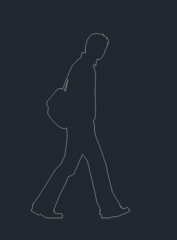 walking person elevation view dwg format