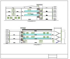 Section view of B wing Autocad drawing
