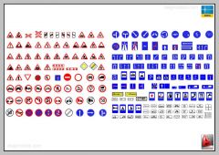 LARGE LIBRARY OF ROAD SIGNS -AUTOCAD-2D
