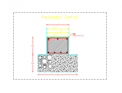 AutoCAD download .80 Meters Pedestal Details DWG Drawing