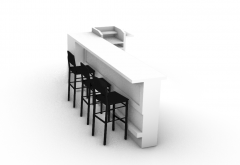 Bistro Bar table designed with a modern look 3d model .3dm format
