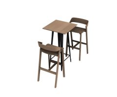 Modern designed bar table with two chair 3d model .3dm format