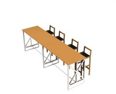 New designed bar table with four chair 3d model .3dm format