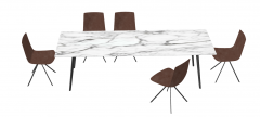 Meeting table with marble table top and 5 chairs sketchup