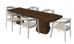 Wooden garden table with chairs sketchup