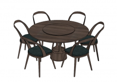 Wooden kitchen table with 6 chairs sketchup